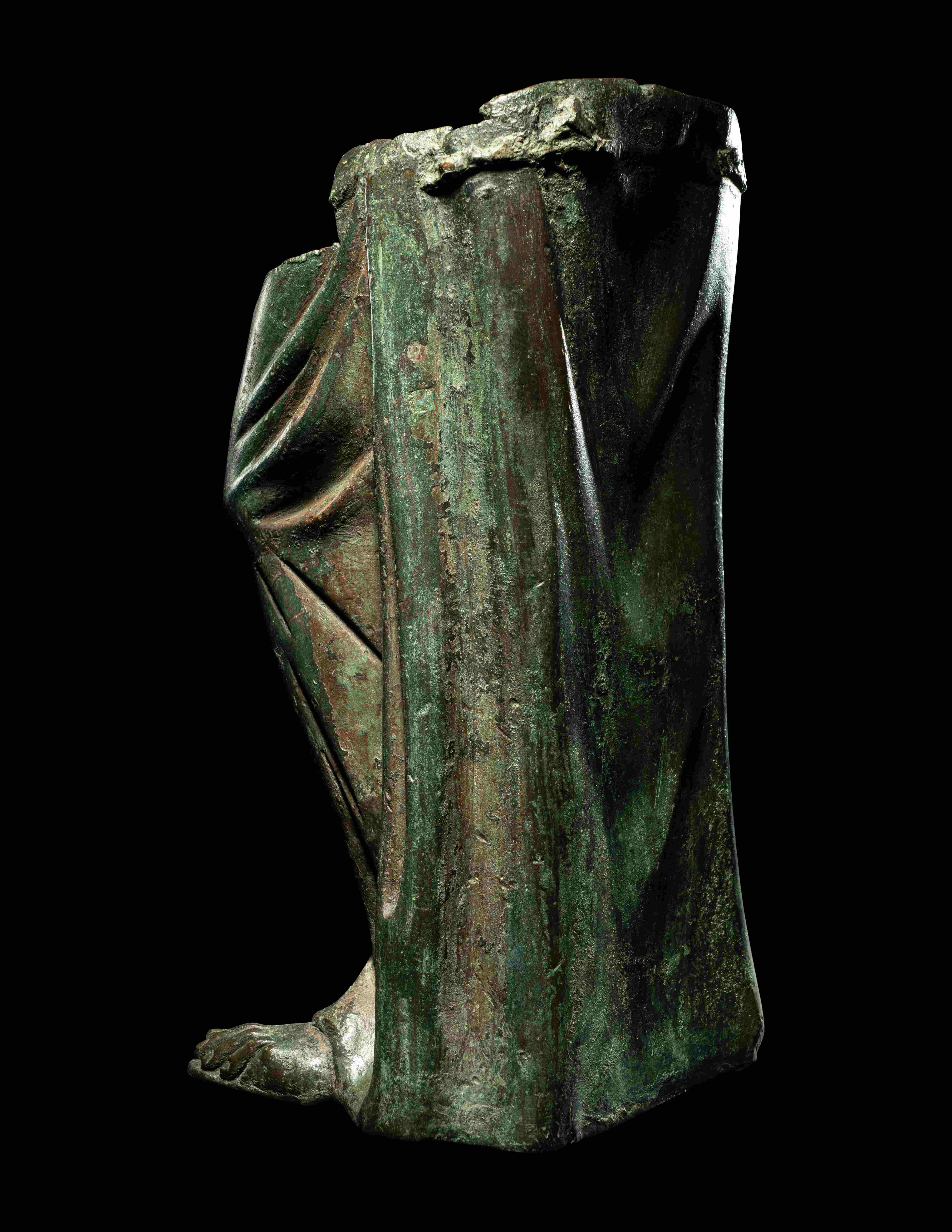 A Roman Bronze Fragmentary Statue Height 12 1/2 inches (31.75 cm). - Image 3 of 3