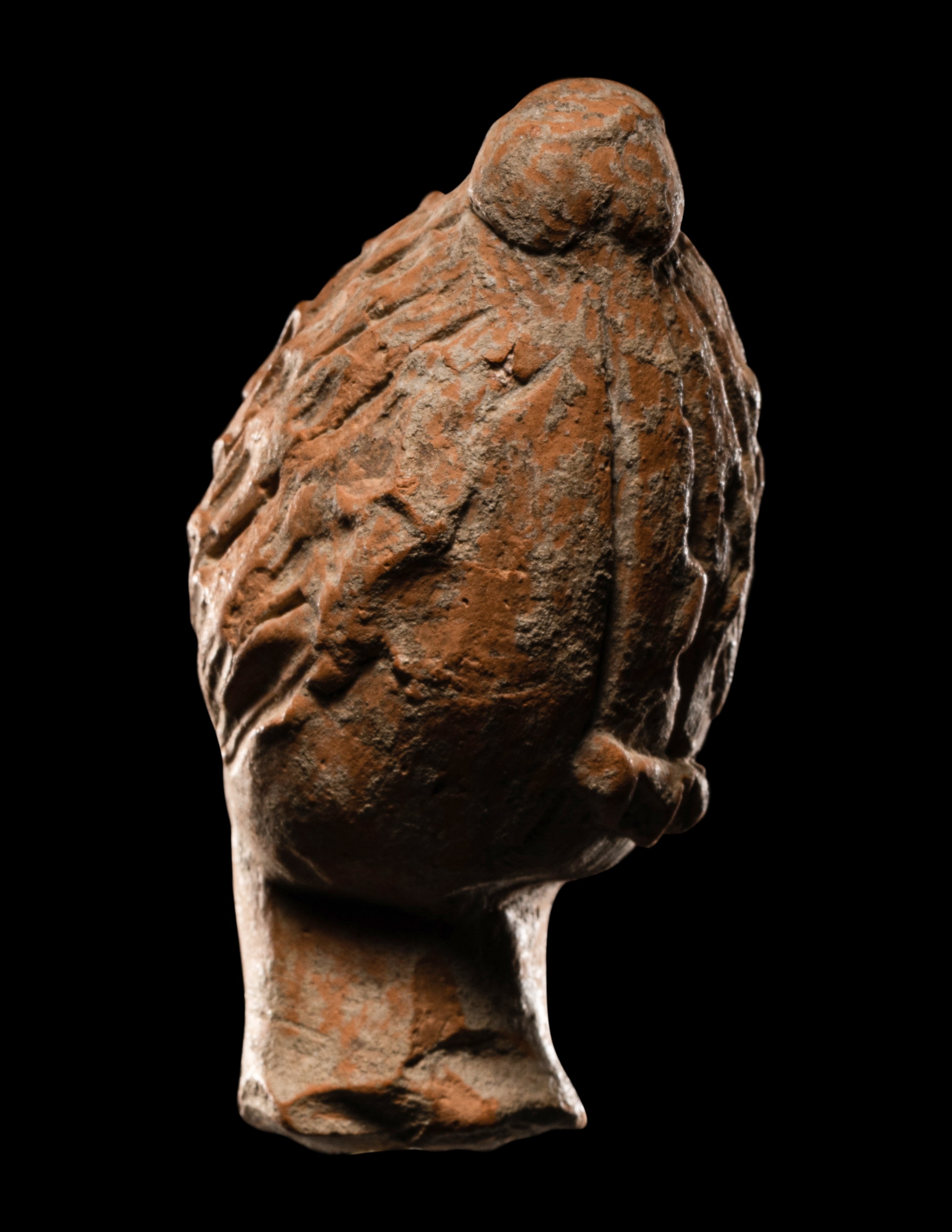 A Greek Terracotta Female Head with Melon Coiffure Height 3 inches (7.6 cm). - Image 7 of 8