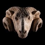 A Roman Marble Head of a Ram Height 7 inches (17.8 cm).