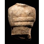 A Cycladic Marble Torso Height 6 inches (15.24 cm).