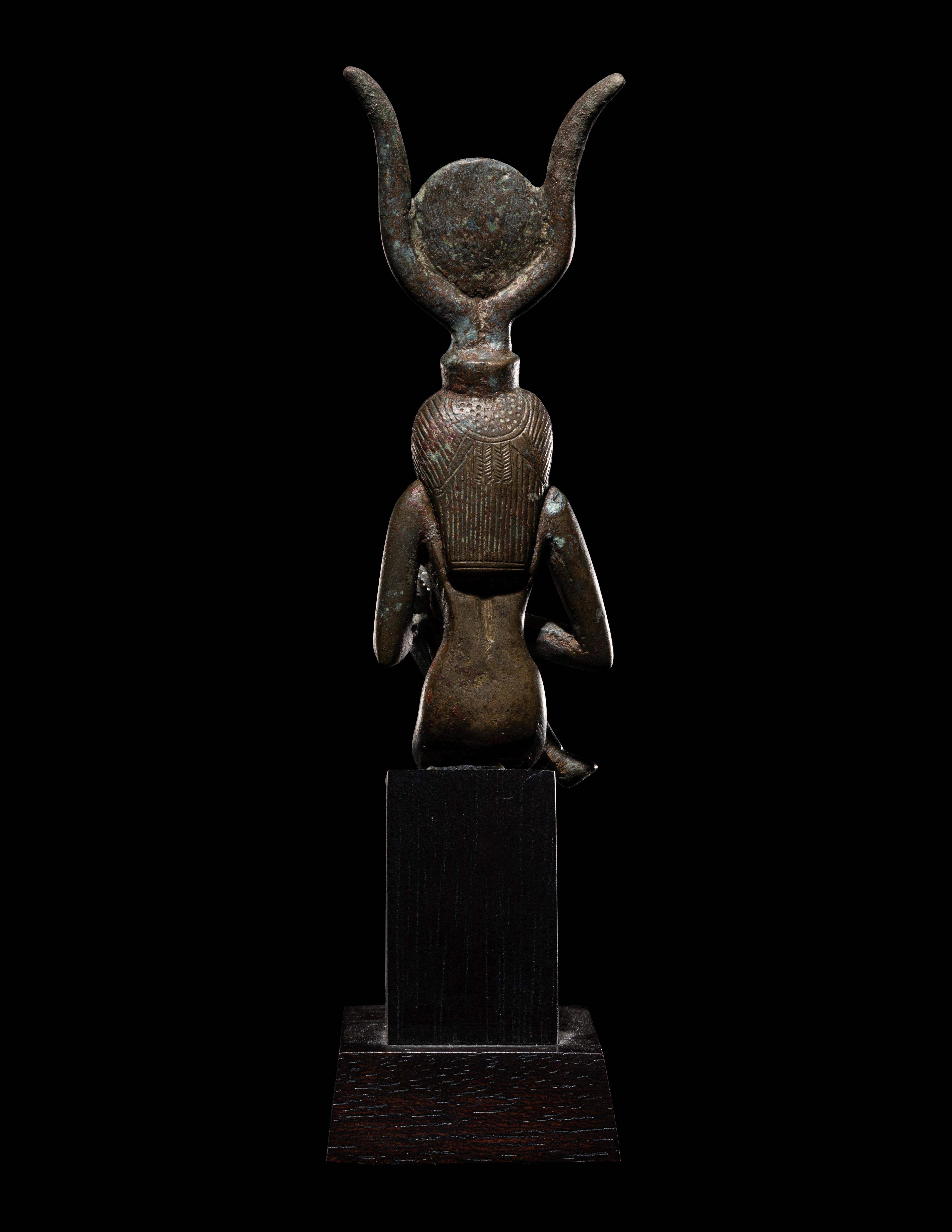 An Egyptian Bronze Isis and Horus  Height 6 1/4 inches (16 cm). - Image 6 of 6