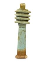 An Egyptian Faience Djed Pillar Height 3 3/4 inches (9.4 cm).