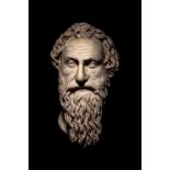 A Roman Marble Portrait Head of Antisthenes Height 18 inches (45.7 cm).