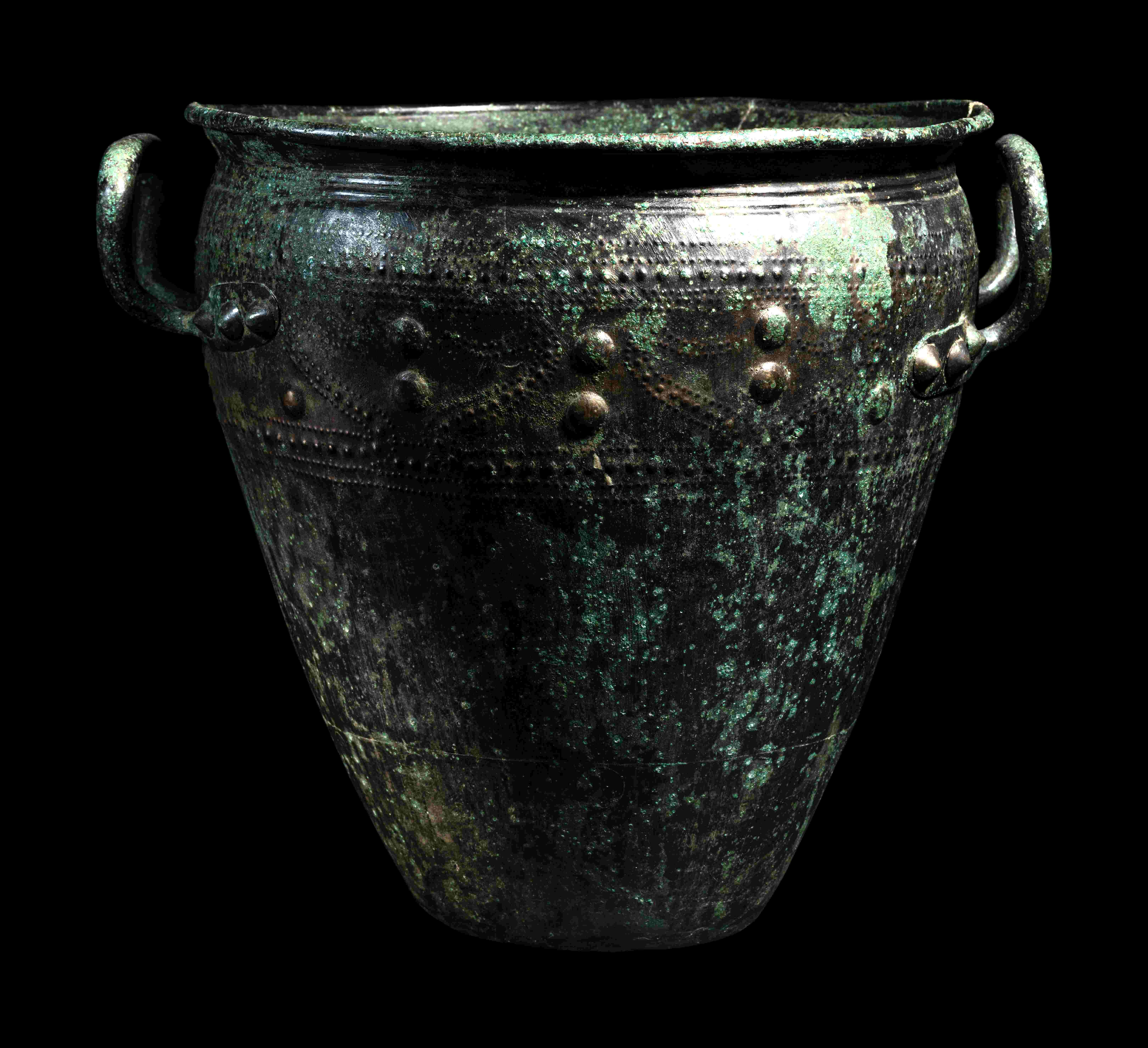 A Hallstatt Bronze Situla Height 11 inches (27.9 cm).