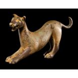 A Roman Bronze Romping Dog Length 2 11/16 inches (7 cm).