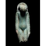An Egyptian Faience Standing Ape Height 2 1/2 inches (6.35 cm).