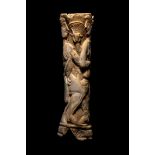 An Etruscan Bone Mirror Handle Height 8 3/32 inches (20.6 cm).