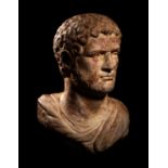 A Roman Marble Portrait Head Height 9 5/16 inches (23.6 cm).