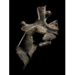 A Roman Bronze Hand Holding a Sword Height 10 1/8 inches (26 cm).