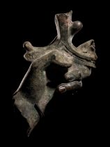 A Roman Bronze Hand Holding a Sword Height 10 1/8 inches (26 cm).