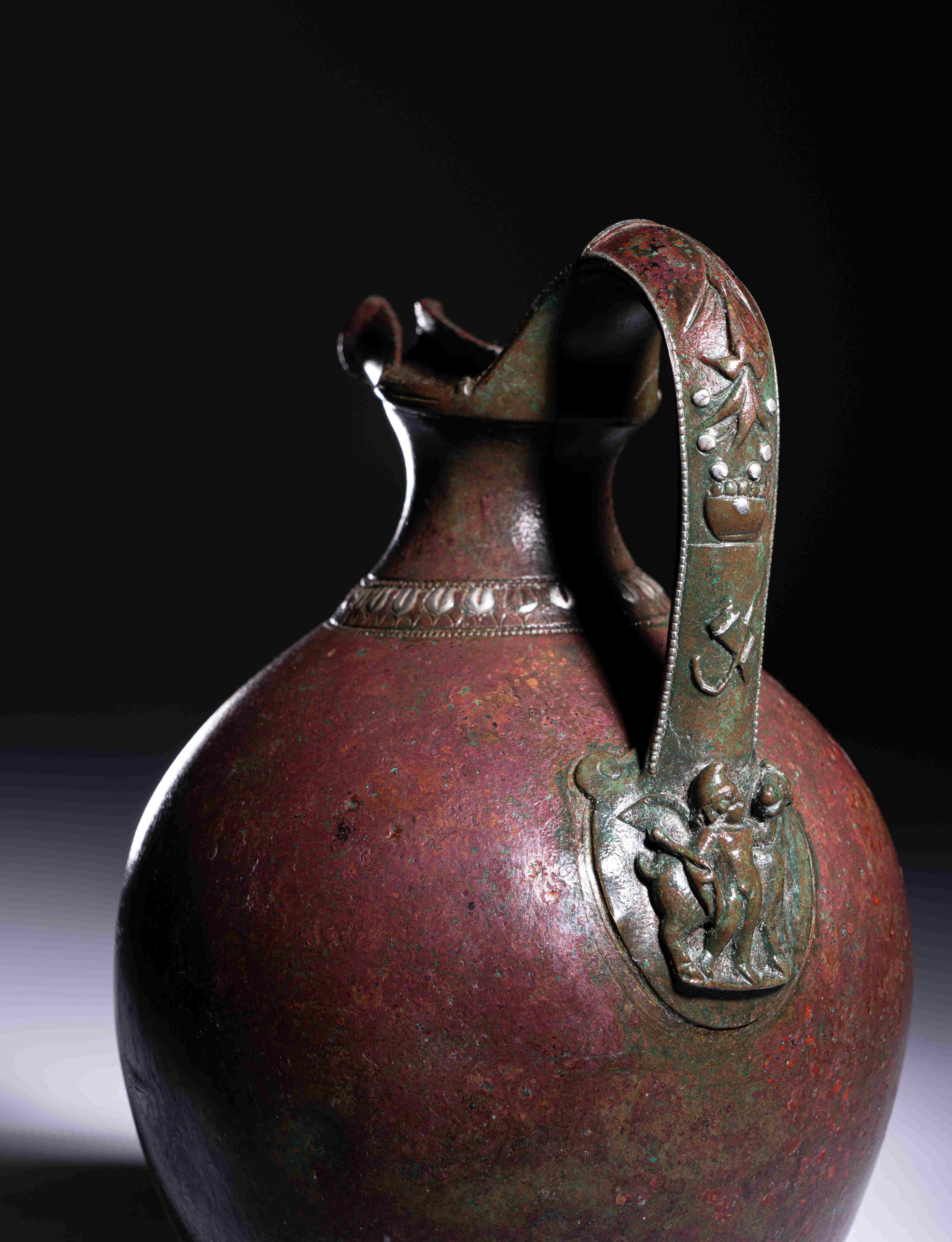 An Roman Bronze Oinochoe  Height 9 inches (23 cm). - Image 2 of 6