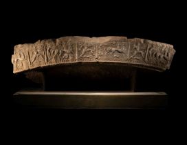 A Sicilian Greek Brazier Fragment with a Stamped Frieze  Length 18 inches (45.7 cm).
