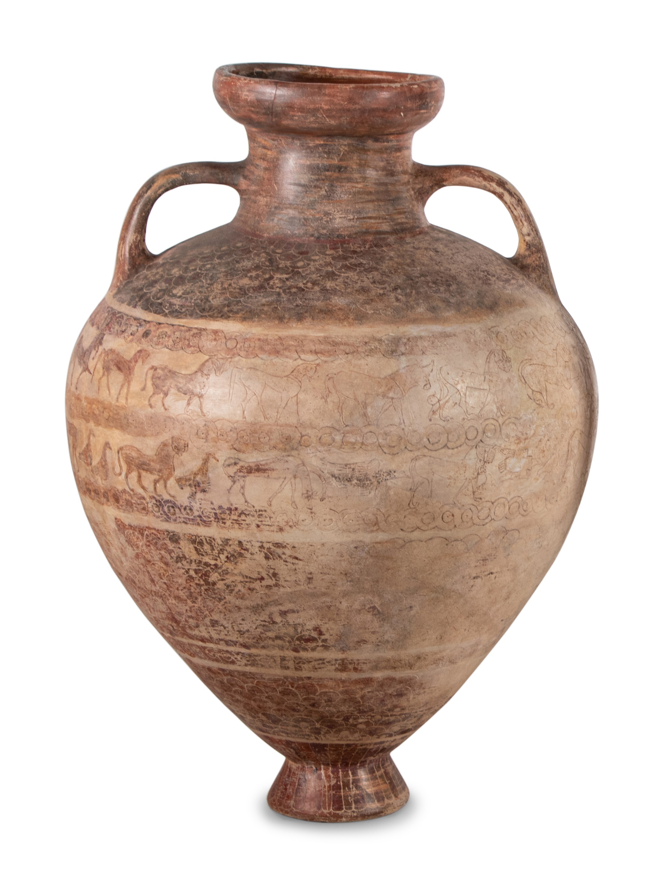 A Large Italo-Corinthian Scaled-Amphora Height 34 1/2 inches (87.6 cm).