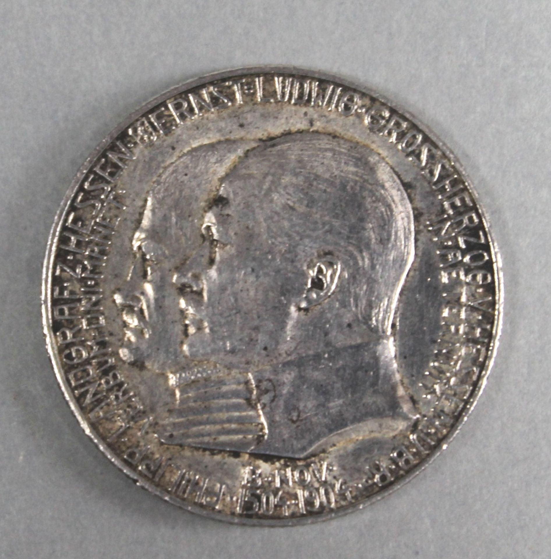 1 Münze Silber (900/000) Hessen "Ernst Ludwig (1892-1918 Großherzog von Hessen, Zum 400.