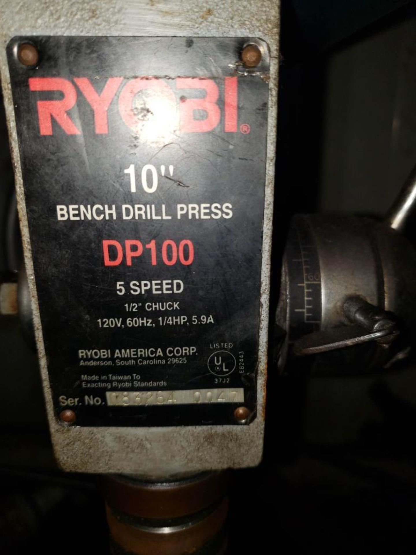 10" Ryobi Drill Press - Image 2 of 2