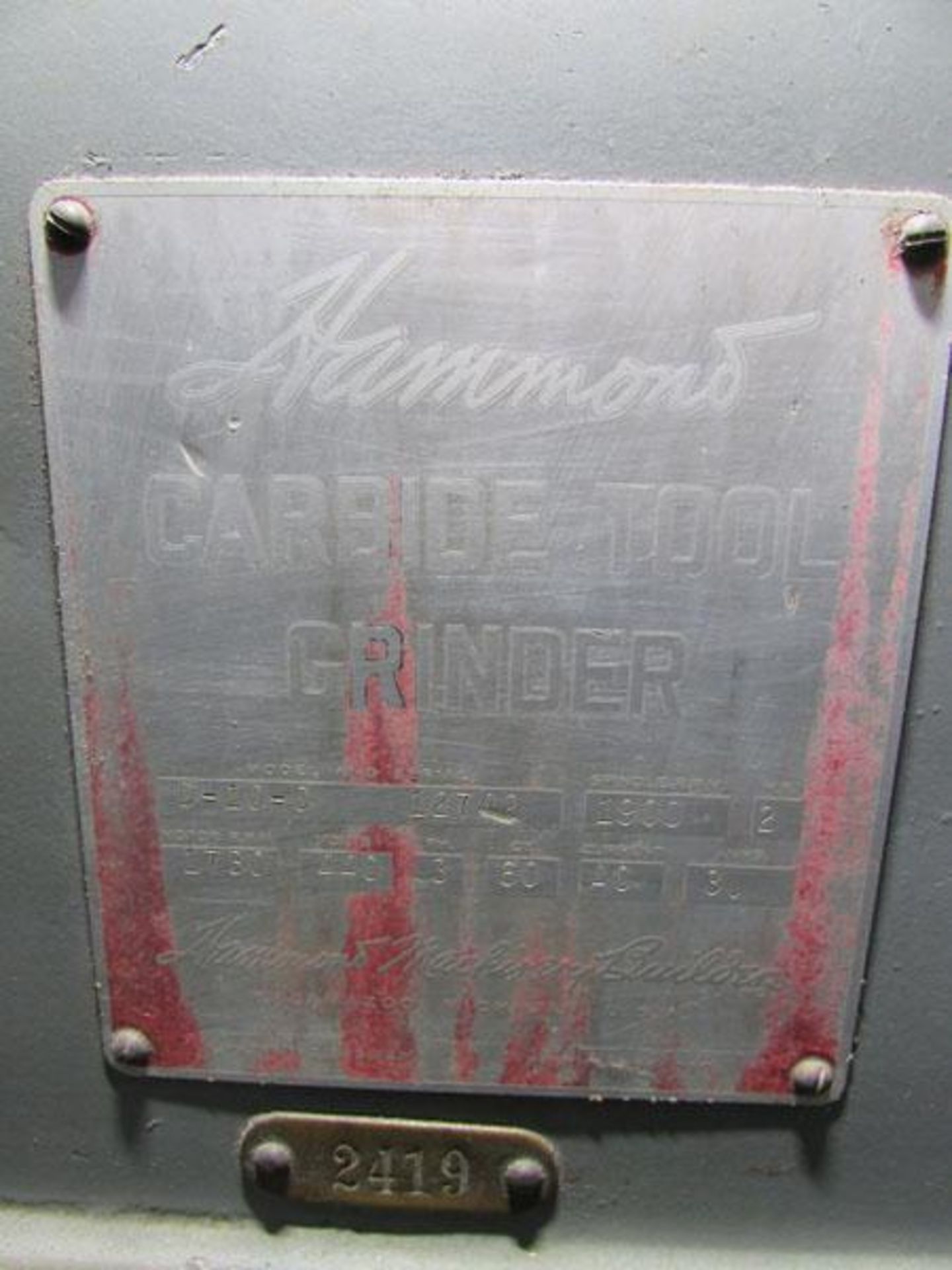 Hammond Machinery Builders D-10-C 10" Double End Carbide Tool Grinder - Image 5 of 5