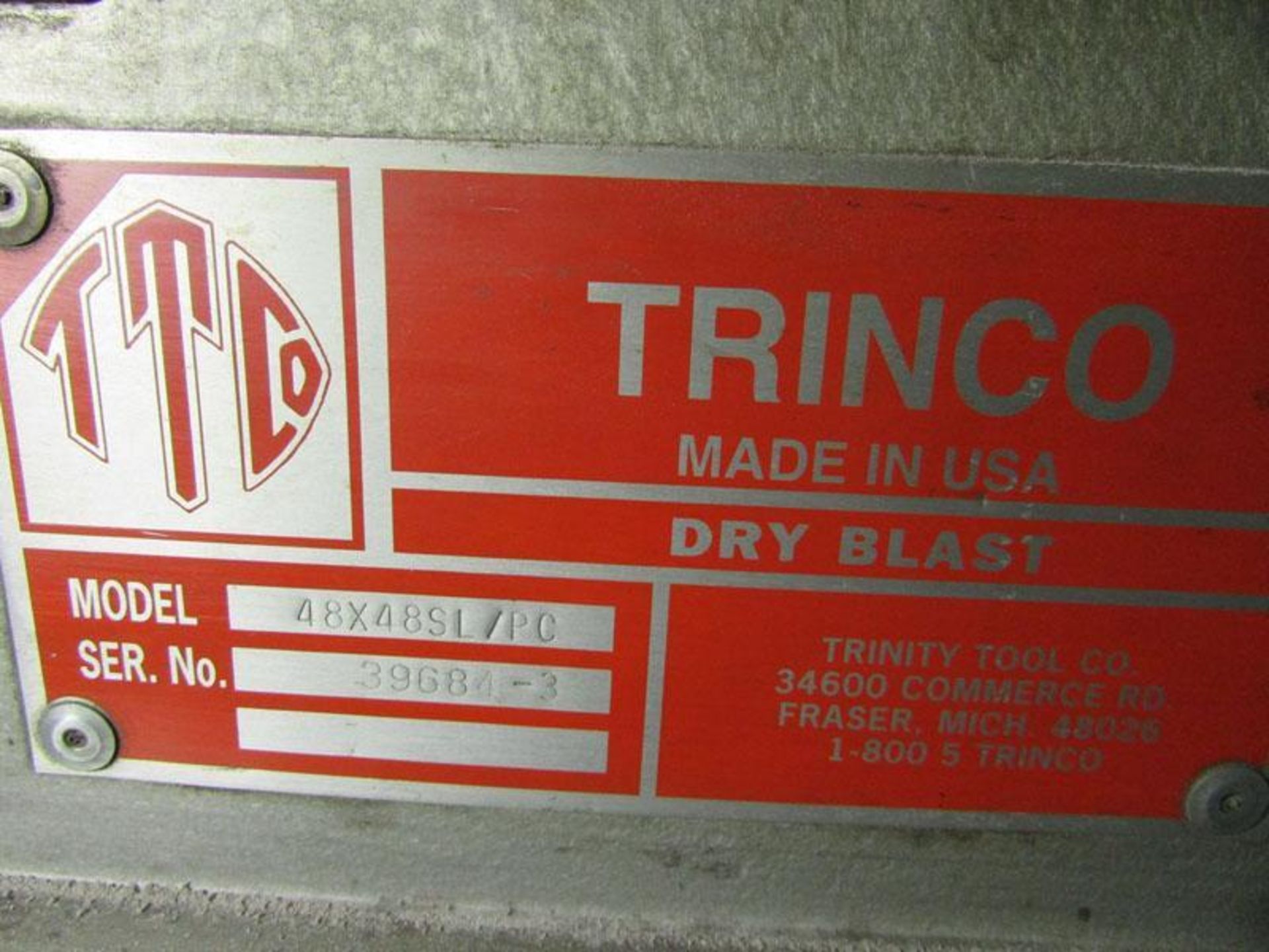 Trinco 48X48SL/PC Abrasive Blast Cabinet - Image 7 of 8