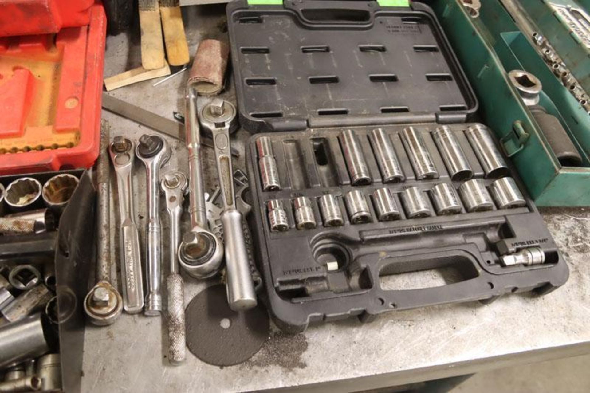 Tool Boxes, Socket Ratchets on Table Top - Image 4 of 4