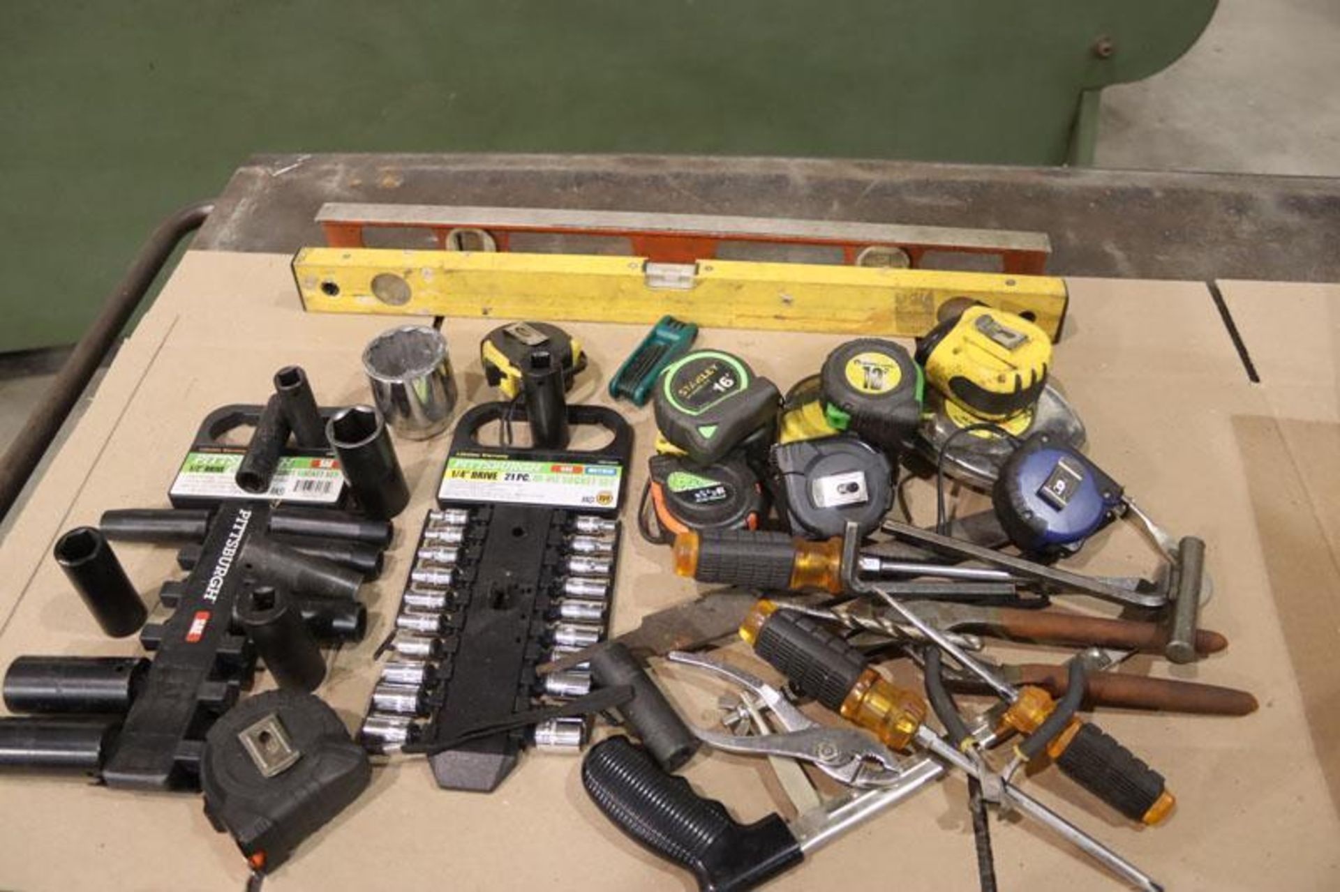 (3) Boxes of Misc. Tools, Tapes, Adjustable Wrenches, Hammers, Levels, Sockets, Etc. - Image 2 of 3