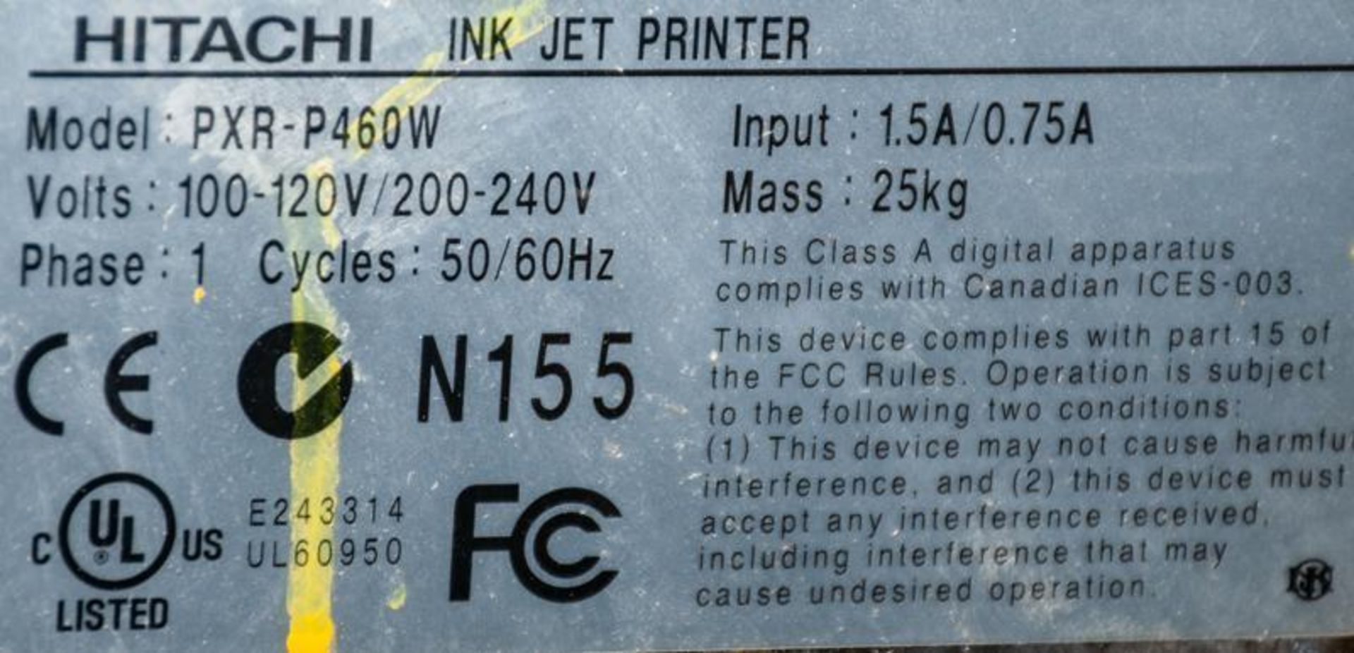 Hitachi PXR-P460W pigmented inkjet printer, print target detection, s/n PXR21733211 - Image 5 of 8
