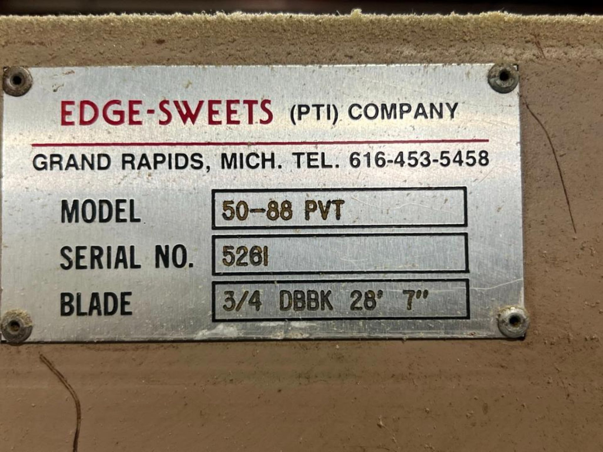 Edge Sweets Horizontal Saw Model 50-88 PVT SER#5261 - Image 6 of 6