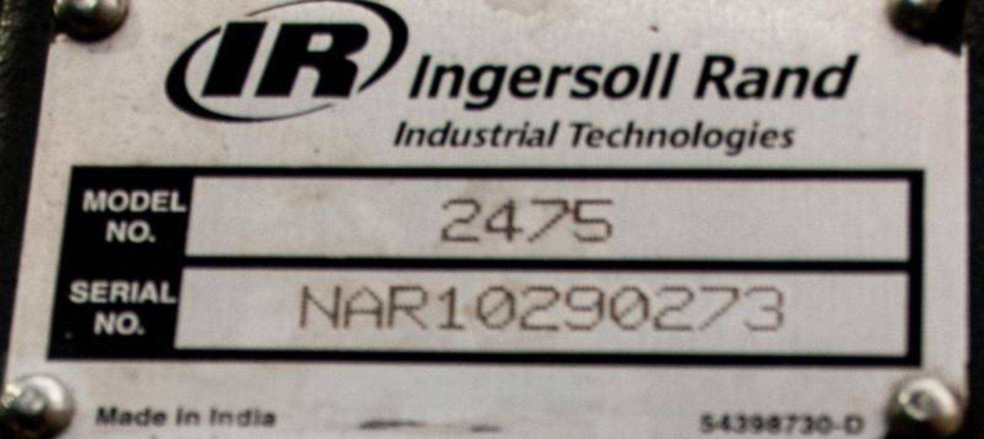 Ingersoll Rand Mdl. 2475 Vert. air compressor. s/n NAR10290273, 80gal. 230v 3ph, 5.5hp - Image 3 of 3