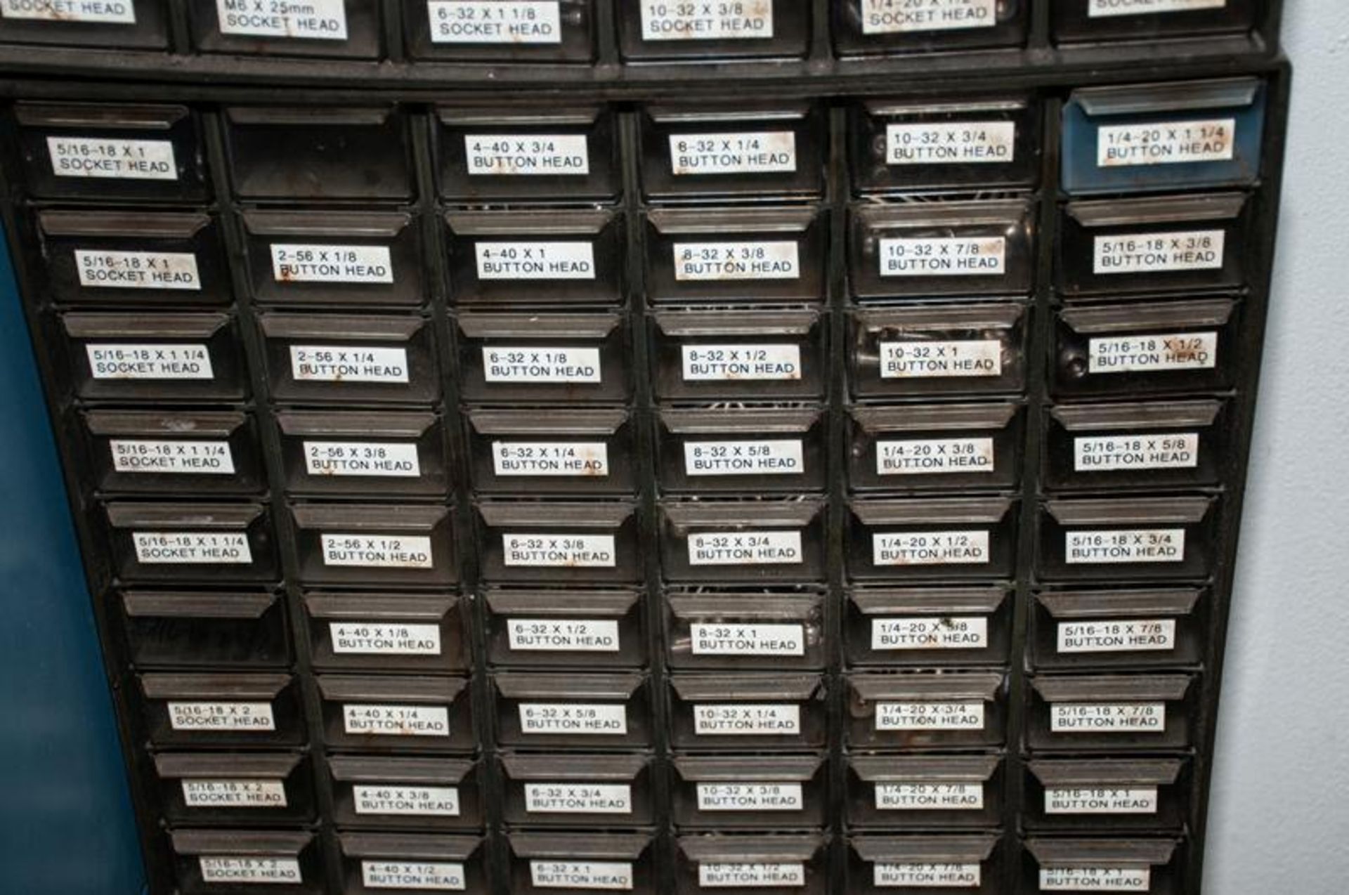 Stacked small parts cabinets (3) stacks, w/ contents, hardware, screws, nuts, bolts, washers, set sc - Image 4 of 24