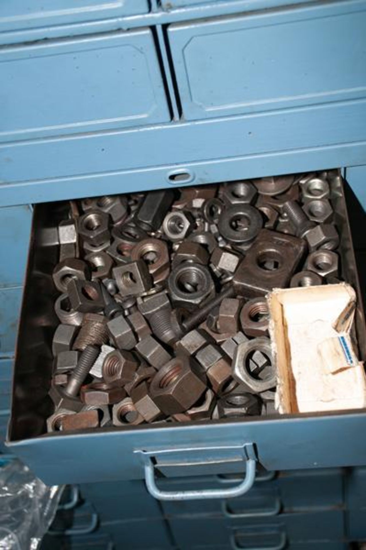 Stacked small parts cabinets (3) stacks, w/ contents, hardware, screws, nuts, bolts, washers, set sc - Image 22 of 24