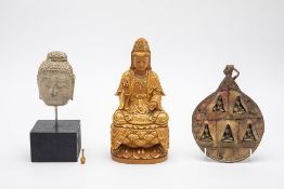 A GROUP OF BUDDHIST RELATED ITEMS