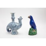 TWO CHINESE CERAMIC MODELS OF BIRDS