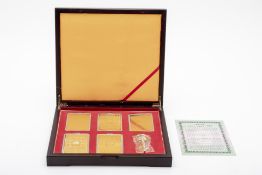 A SET OF MICRO-ENGRAVED GOLD PLATED ANALECTS OF CONFUCIUS