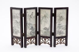 A SMALL CHINESE FOLDING TABLE SCREEN