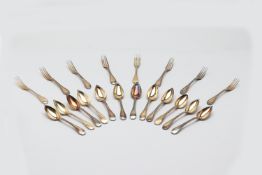 A PART SET OF FRENCH SILVER FLATWARE