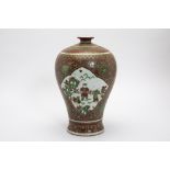 A RED AND GREEN ENAMELLED MEIPING VASE