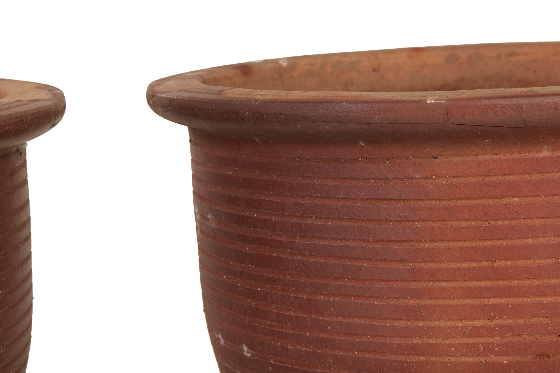 A LARGE PAIR OF TERRACOTTA POTS (2) - Image 2 of 2