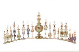 A LARGE GROUP OF MIDDLE EASTERN GLASS SCENT BOTTLES