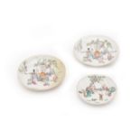 THREE CHINESE FAMILLE ROSE PORCELAIN DISHES