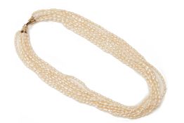 AN EIGHT-STRAND CULTURED PEARL NECKLACE BY SCHOEFFEL