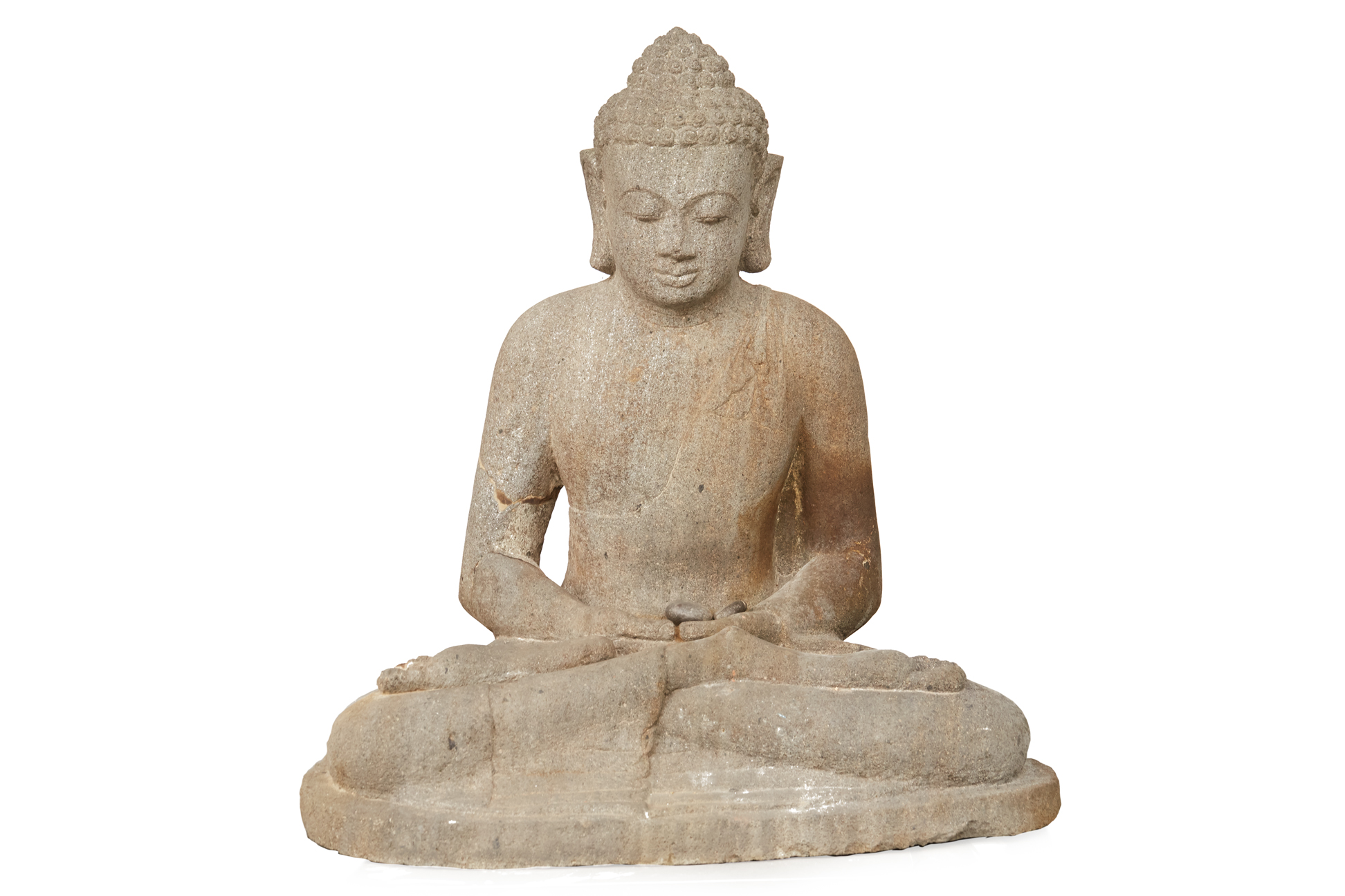 A LARGE STONE BUDDHA