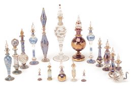 A LARGE GROUP OF MIDDLE EASTERN GLASS SCENT BOTTLES (2)