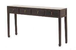A CHINESE BLACK PAINTED CONSOLE TABLE