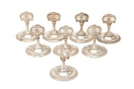 A SET OF EIGHT CHRISTOFLE MENU OR PLACE CARD HOLDERS