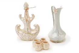 A ROYAL DUX PITCHER AND A LIQUEUR SET