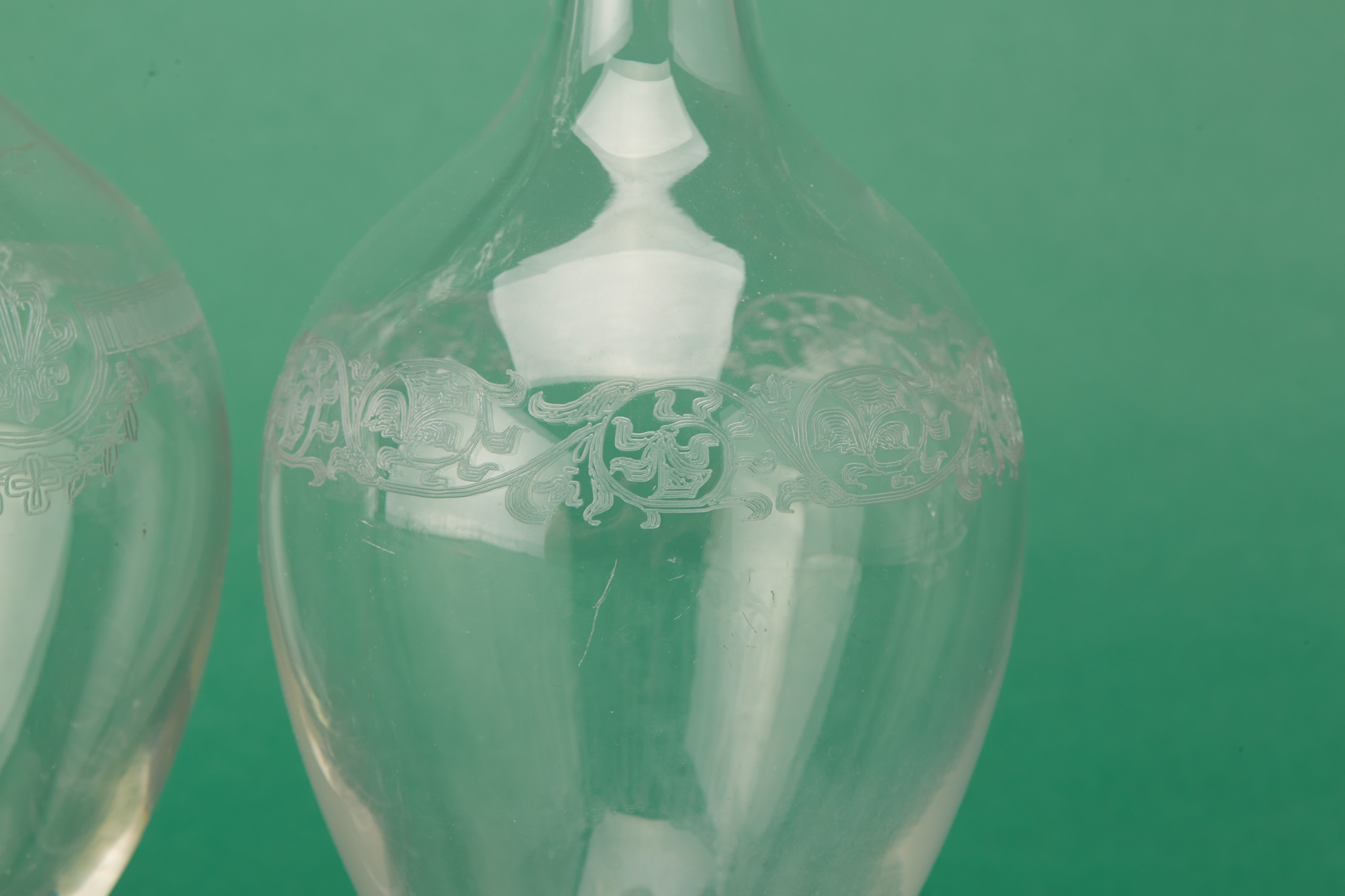 TWO FRENCH GLASS DECANTERS - Image 2 of 2