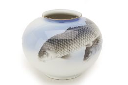 A JAPANESE PORCELAIN FISH VASE