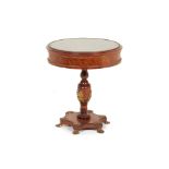 A BURR WALNUT AND ROSEWOOD OCCASIONAL TABLE