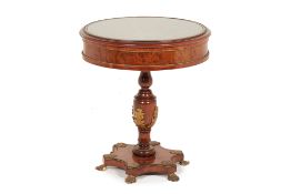 A BURR WALNUT AND ROSEWOOD OCCASIONAL TABLE