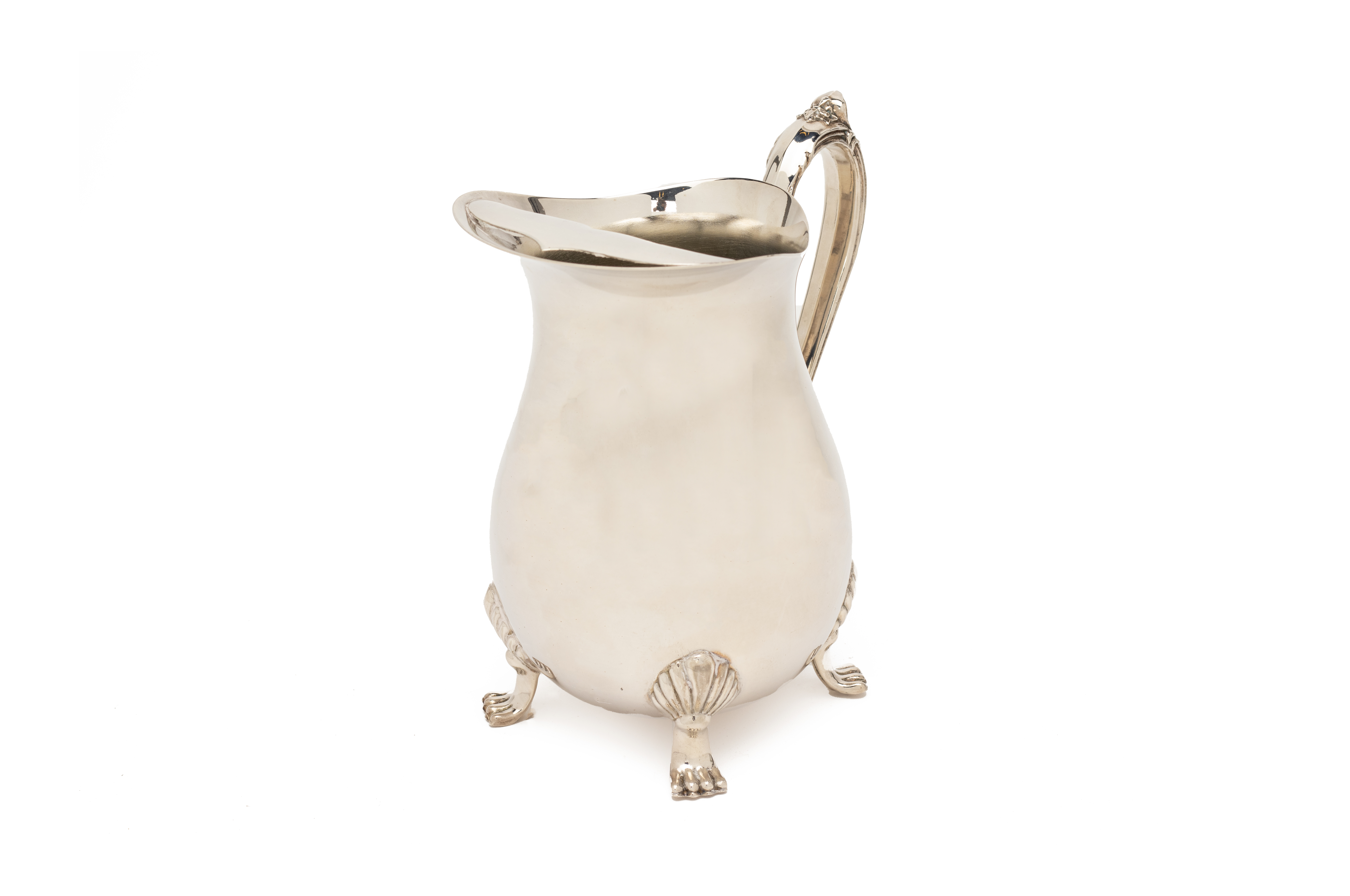 A SILVER PLATED JUG