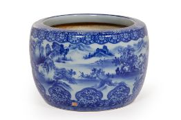 A JAPANESE PORCELAIN HIBACHI OR JARDINIERE