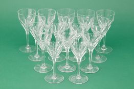 A SET OF 14 SAINT-LOUIS CRYSTAL WINE GLASSES